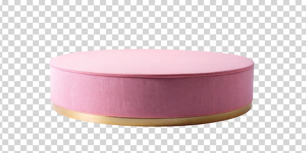 Round pink podium isolated on transparent background