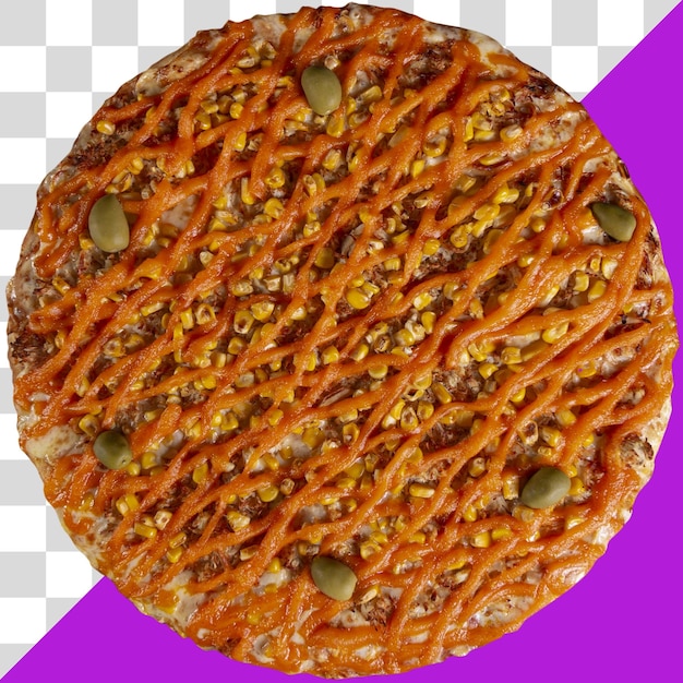 PSD round royal pizza on transparent background