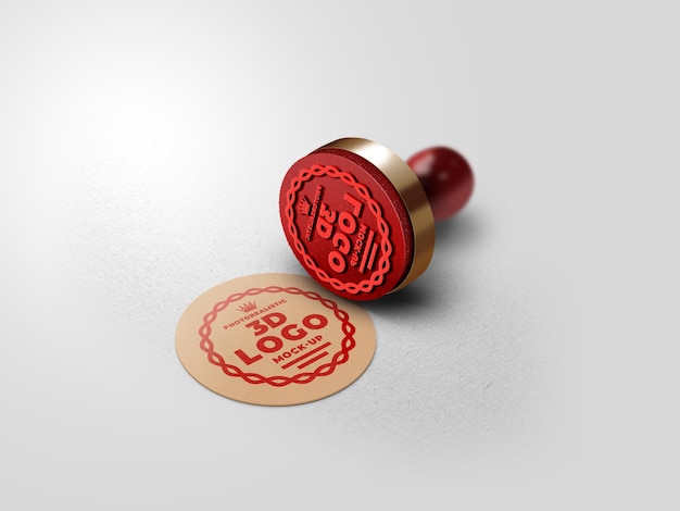 PSD round stamp logo mockup