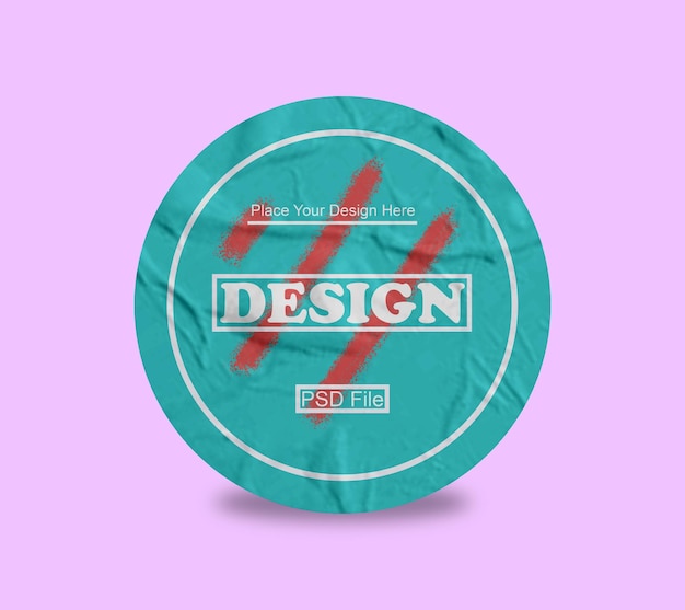 PSD round sticker mockup design psd template