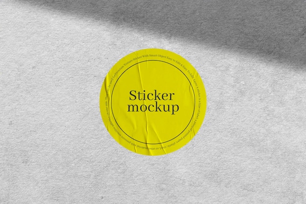 Round Sticker Mockup on Marble Textured Background