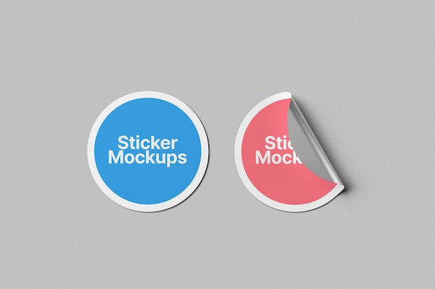 Round Sticker Mockup