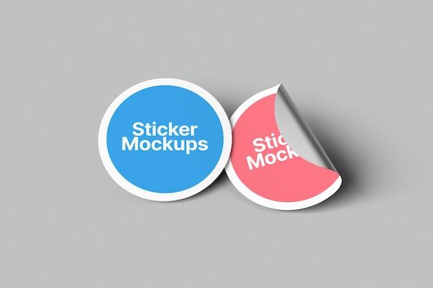 Round Sticker Mockup