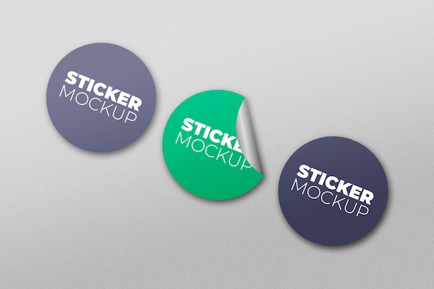 Round sticker mockup