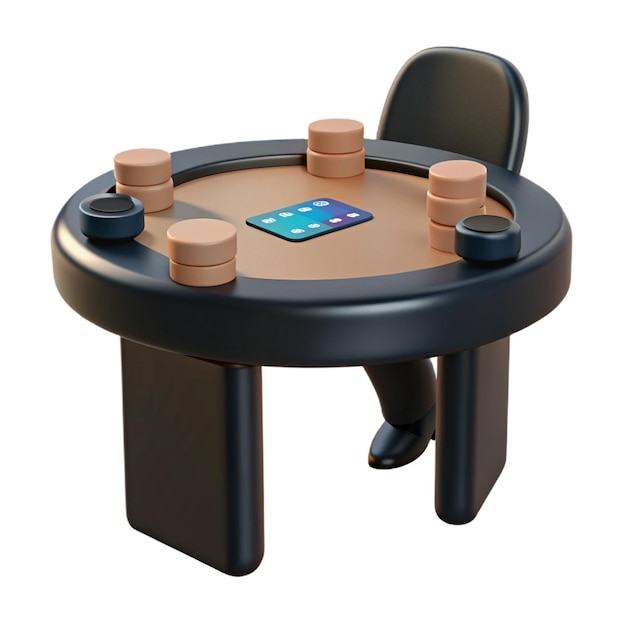 PSD a round table with a phone on it and a black table with a phone on it