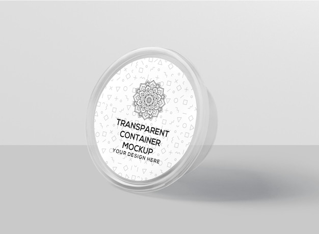 Round Transparent Container Mockup