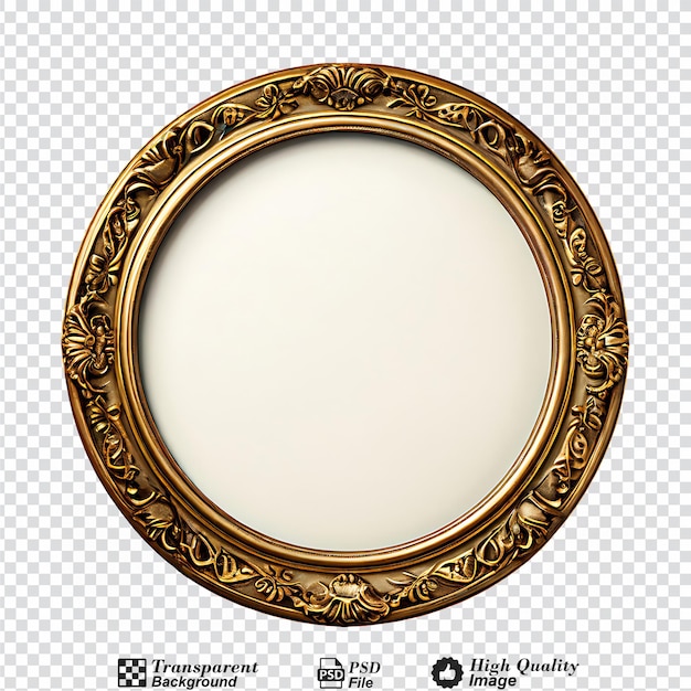 round vintage picture frame isolated on transparent background