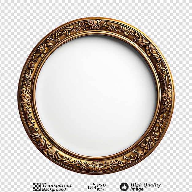 round vintage picture frame isolated on transparent background