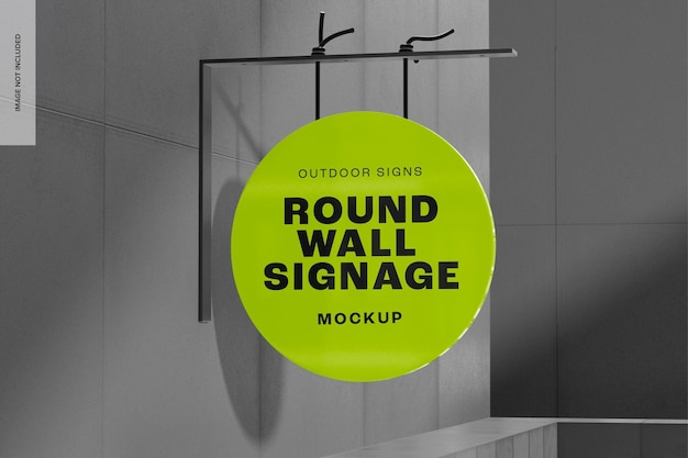 Round Wall Signage Mockup