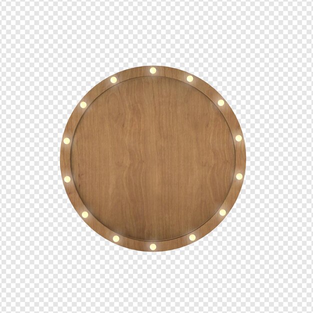 ROUND WOODEN BASE WITH LIGHT