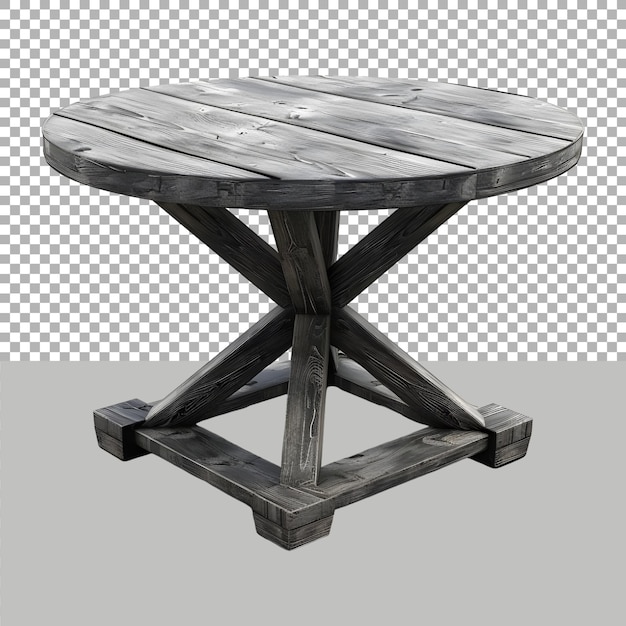 Round Wooden Table on Transparent background Ai Generated