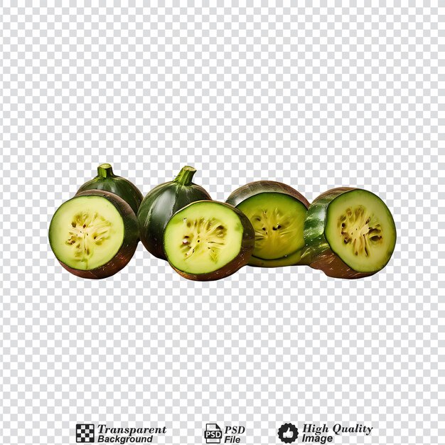 PSD round zucchini isolated on transparent background