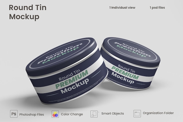 Rounded cookie biscuit can mockup premium psd