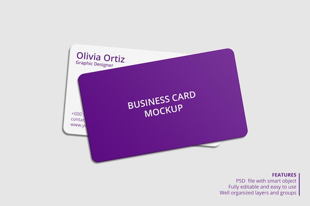 Rounded corner business card mockup design