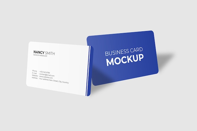 Rounded corner business card mockup