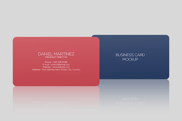 Rounded corner business card mockup