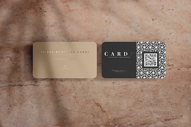 Rounded Corner Business Cards Mockup