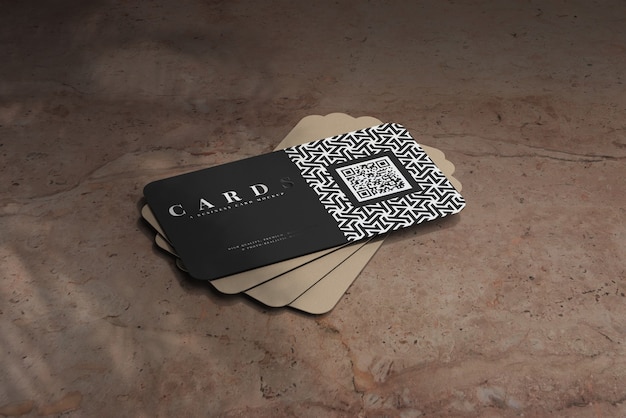 Rounded Corner Business Cards Mockup