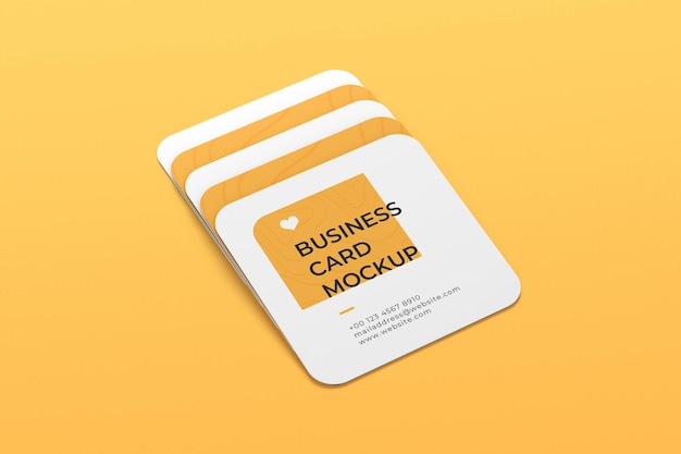 Rounded Square Business Card Mockup