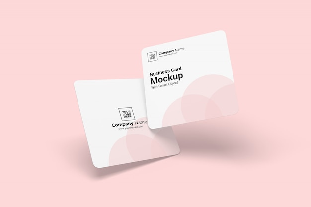 Rounded square business card mockup