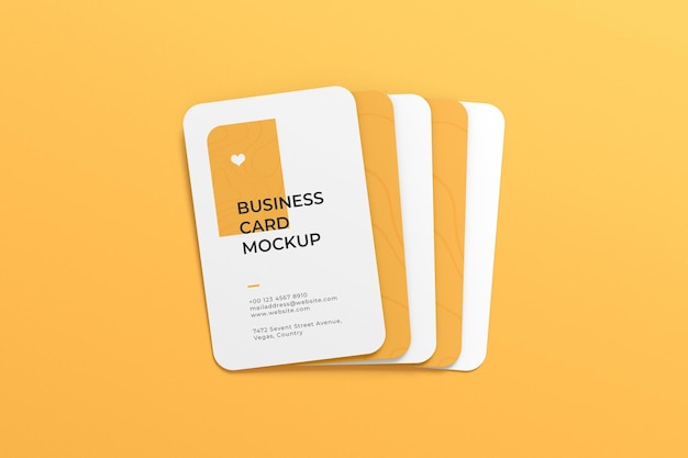 Rounded Vertical Business Card Mockup