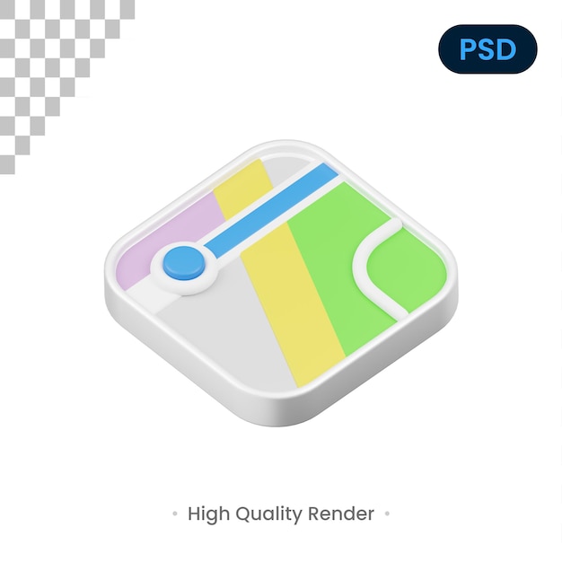 Route 3D Icon Premium Psd