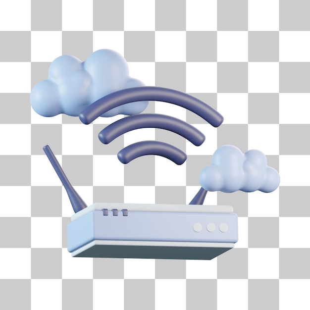 Router Cloud 3D Icon