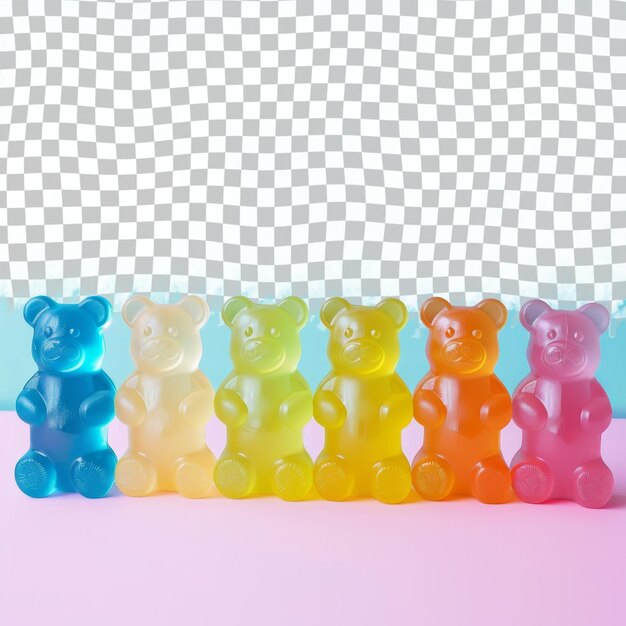 PSD a row of bears with different colored bears in the middle