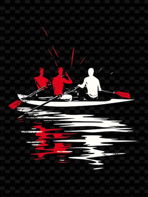 Rowing Regatta Setting With Rowers and Coxswains for Electio Flat Illustration Poster Design