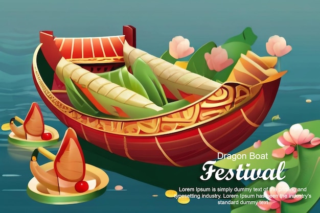 Rowing Tradition Dragon Boat Festival Banner in PSD