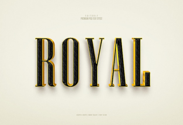 Royal 3d editable premium psd text effect