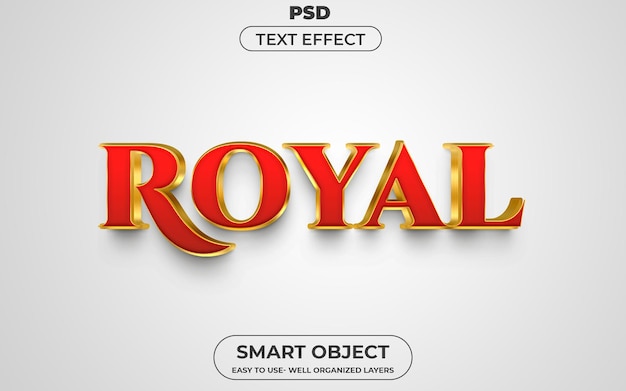 Royal 3d editable text effect premium with background