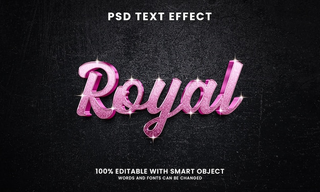 Royal 3d style text effect template