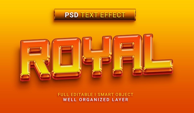 Royal 3d style text effect