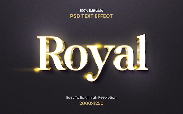 Royal 3d text effect