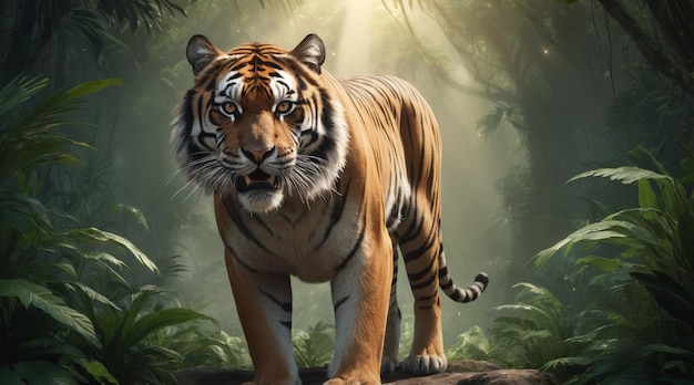 PSD a royal bengal tiger in the forests of sunderbans wildlife wallpaper