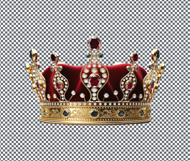 Royal Crown for king with Jewels isolated on transparent background