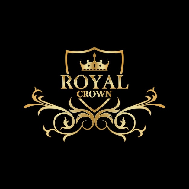 Royal Logo Concept Design With Crown Shape