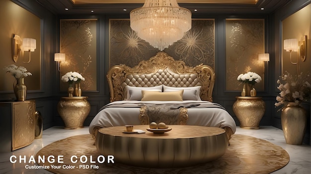 Royal luxury bedroom interior design modern granola and golden interior design luxurious bedroom