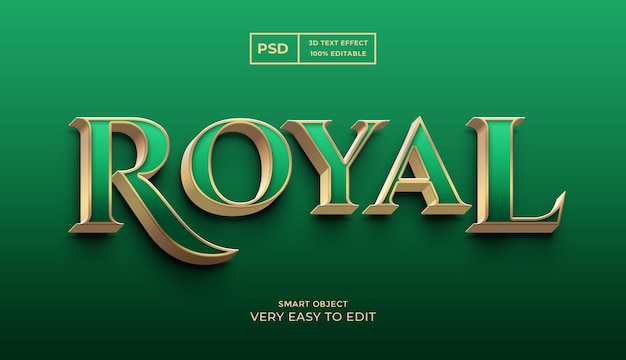 Royal Luxury editable psd 3d text style effect