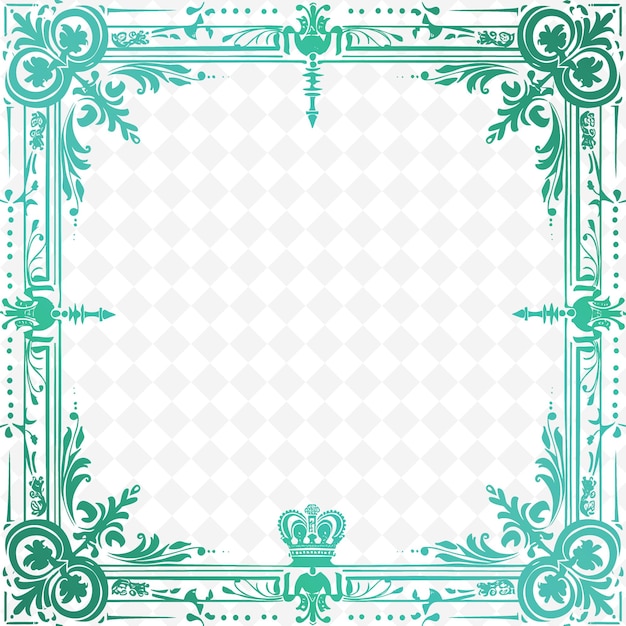 Royal Palace Outline With Crown Molding Frame and Scepter S Illustration Frames Decor Collection