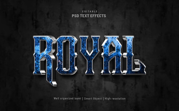 Royal silver editable 3d text effect 