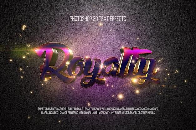 Royalty Photoshop 3D Text Effects