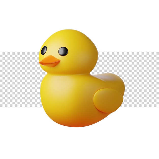 Rubber duck with yellow color 3d rendering icon for website or app Fun and simple Rubber duck