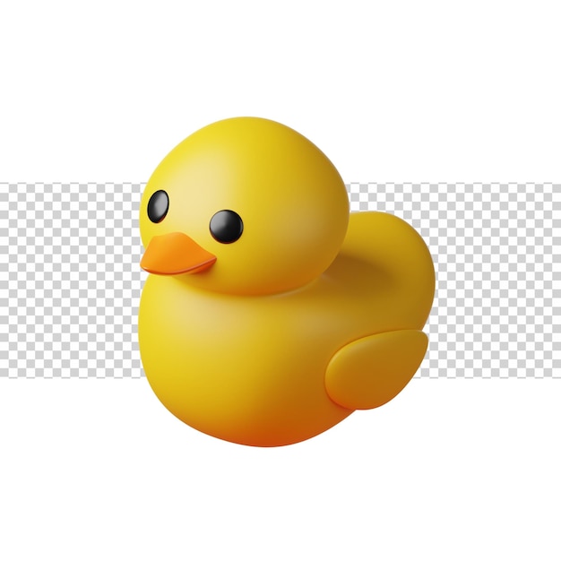 Rubber duck with yellow color 3d rendering icon for website or app Fun and simple Rubber duck