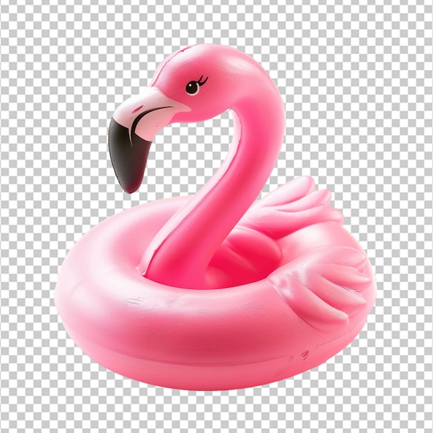 Rubber ring flamingo isolated on white background