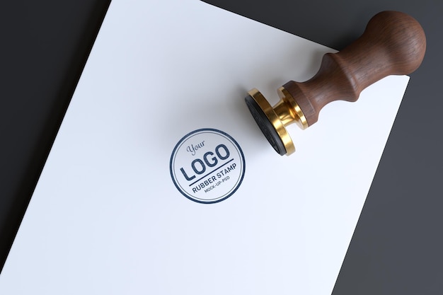 Rubber stamp logo mockup