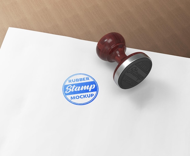 Rubber stamp or stamp pad logo mockup design