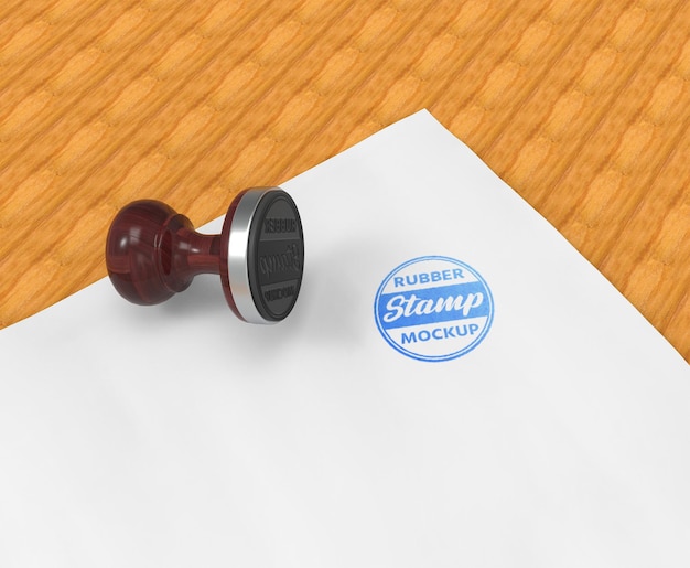 Rubber stamp or stamp pad logo mockup design