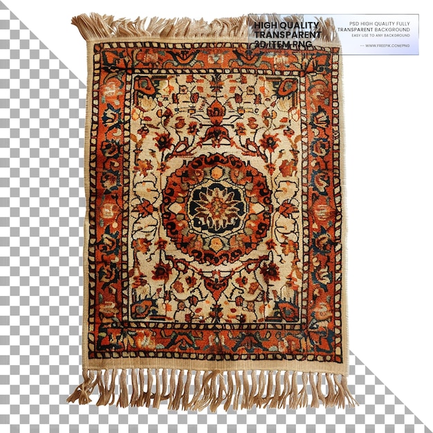 PSD a rug with a design on it that says  the word  on it